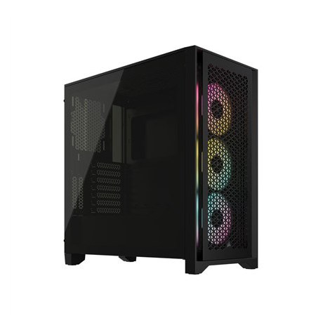 Corsair | Tempered Glass PC Case | iCUE 4000D RGB AIRFLOW | Side window | Black | Mid-Tower | Power supply included No